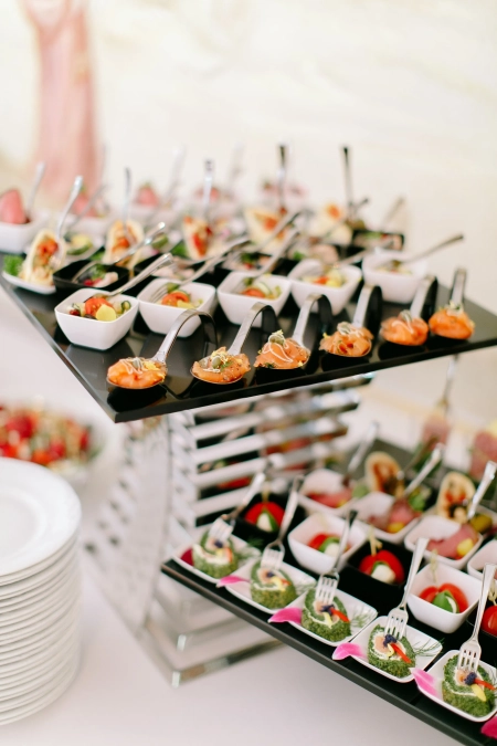 przystawki, finger food — Pałac Lasotów — Sala weselna · Zielonki Parcele
