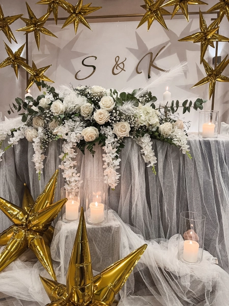 stół pary młodej — Restauracja Rubinowa — Sala weselna · Koszęcin