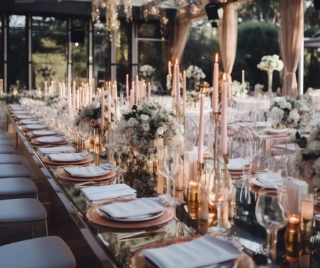 świece, pudrowy róż, złoto — Blanco Wedding — Konsultantka ślubna · Łódź