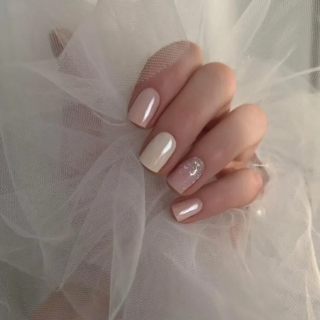 pudrowy róż, welon, manicure ślubny — Klaudia Domańska — Uroda · Bełchatów