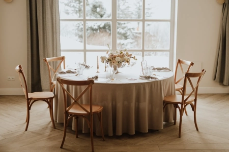 aranżacja stołu, zastawa stołowa — Forest Wedding I Kocierz Resort — Sala weselna · Targanice