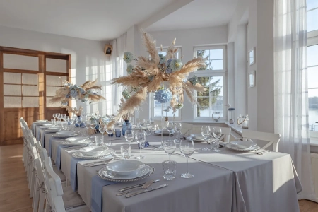 aranżacja stołu, zastawa stołowa — JACHTOWA Hotel i Restauracja — Sala weselna · Szczecin