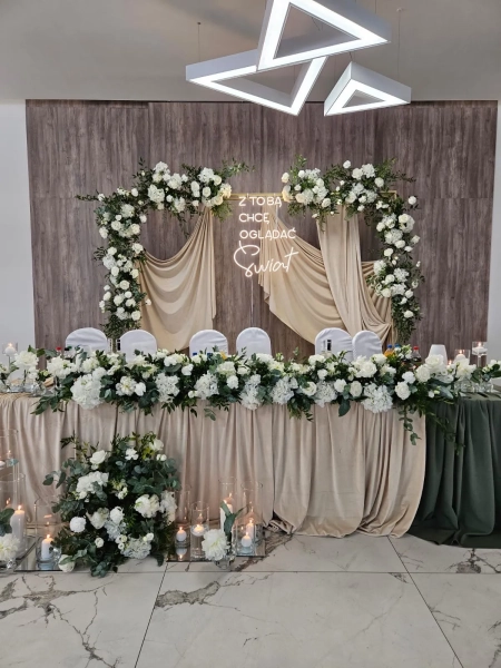 stół pary młodej — Szaniecki Dwór — Sala weselna · Busko-Zdrój